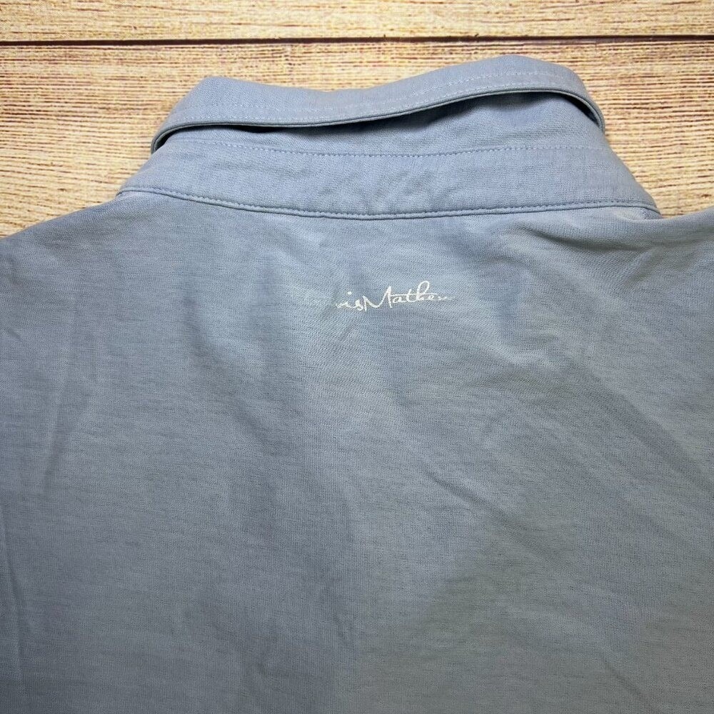 TravisMathew Polo Shirt Mens XL Light Blue Pima Cotton Blend Chest Pocket Logo - Picture 2 of 13